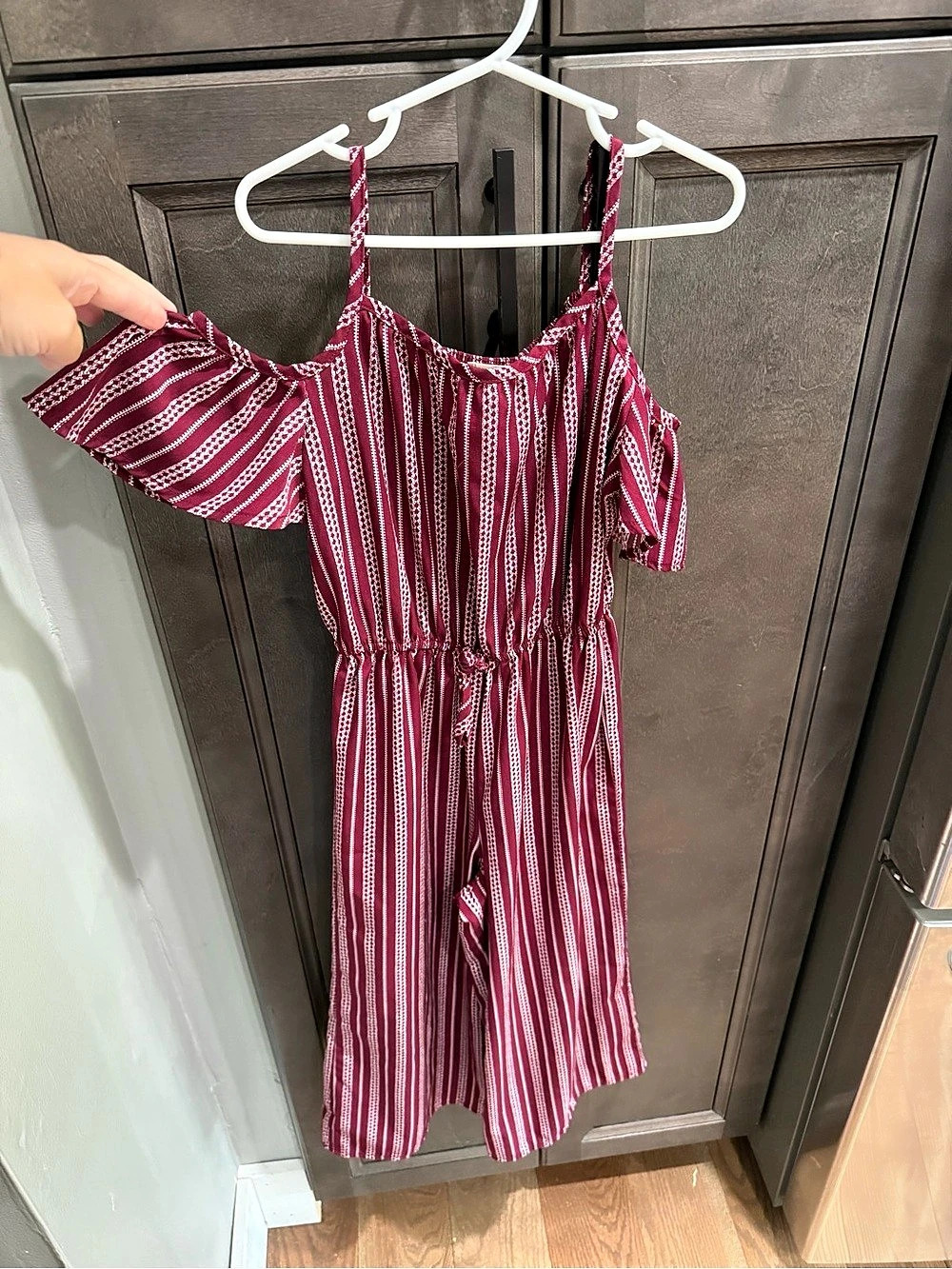 Jenna & Jessie Striped Romper in Red & White Size 8 Like New